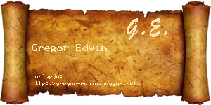 Gregor Edvin névjegykártya